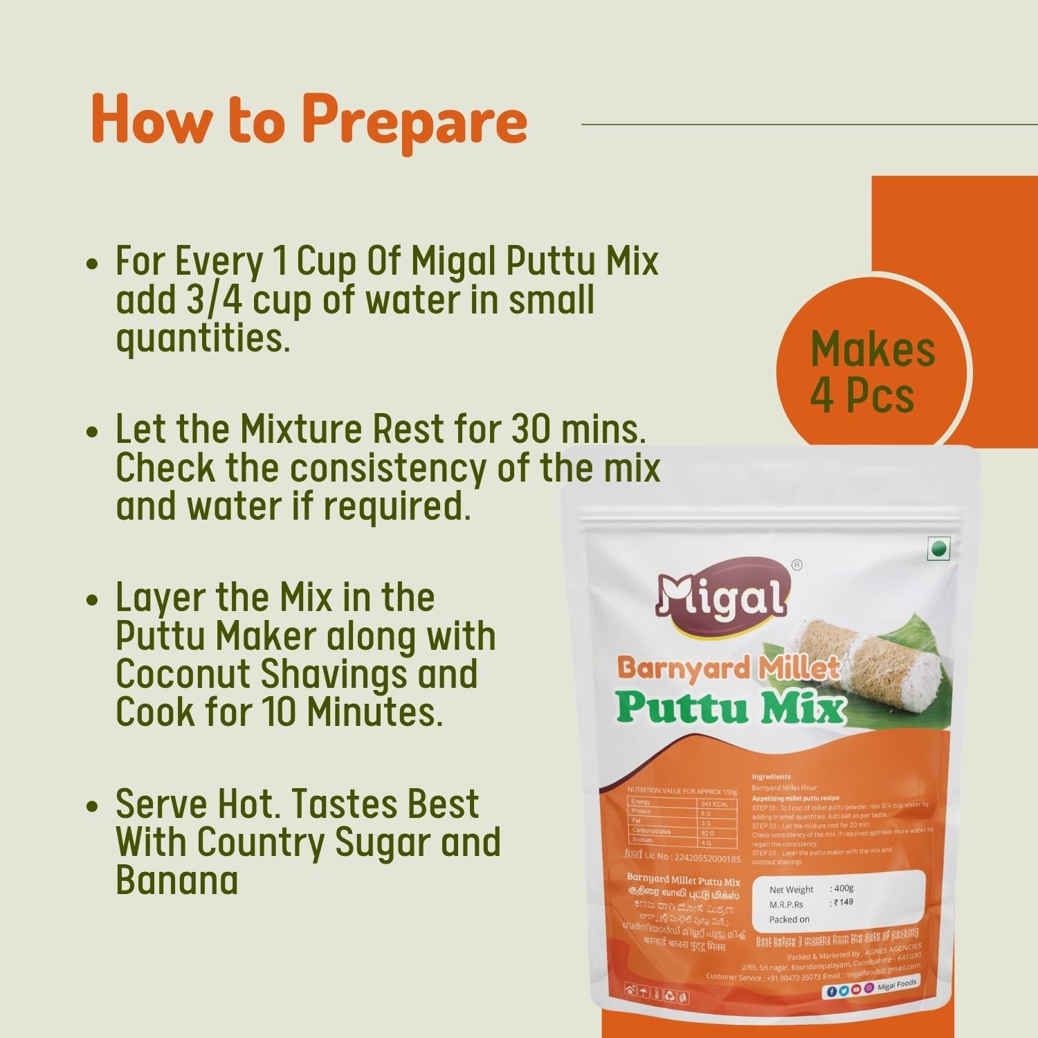 Barnyard Puttu Mix Recipe