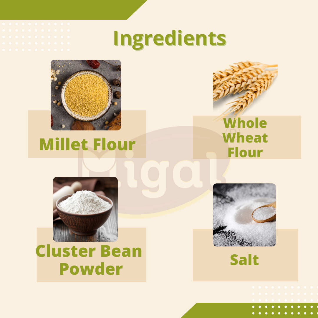 Wheat Flour Barnyard / Multi / browntop Millet Flour Sal and Purifies Water