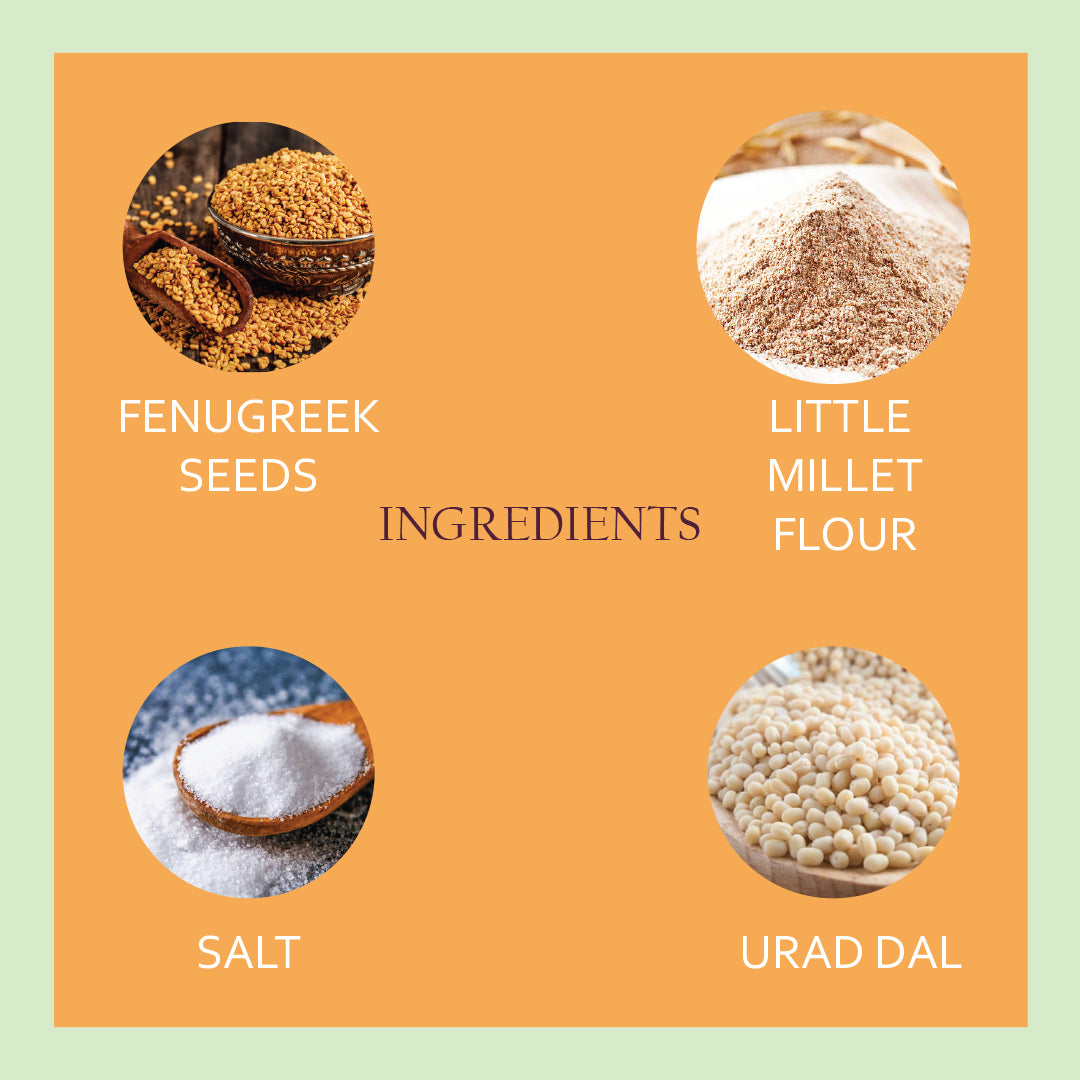 Fenugreek Seeds Little Millet Flour Salt Urad dal