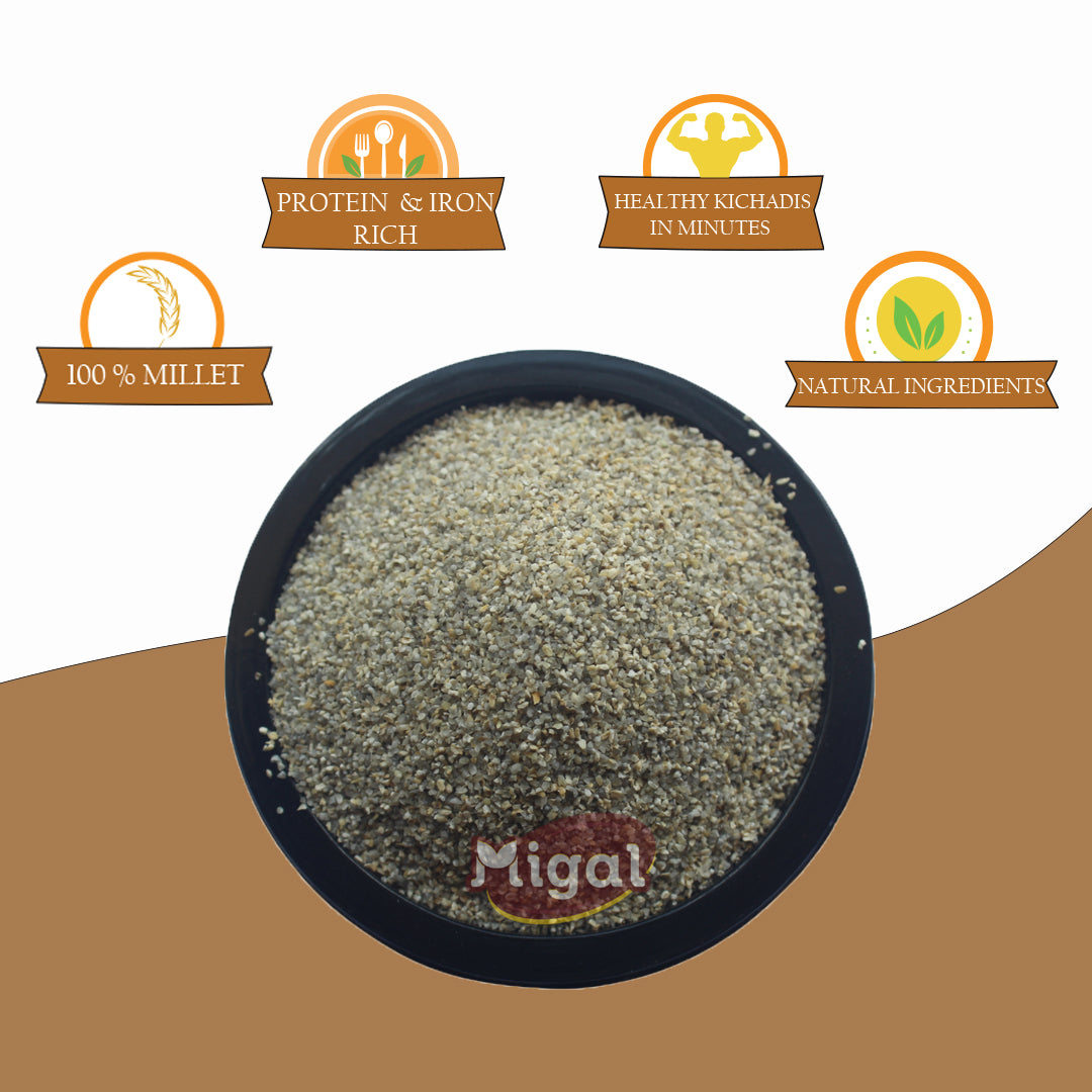 Pearl Millet Rava Benefits, Natural Ingredients, 100 % Millet, Fiiled With Proteins & Iron, Healthy Kichadis