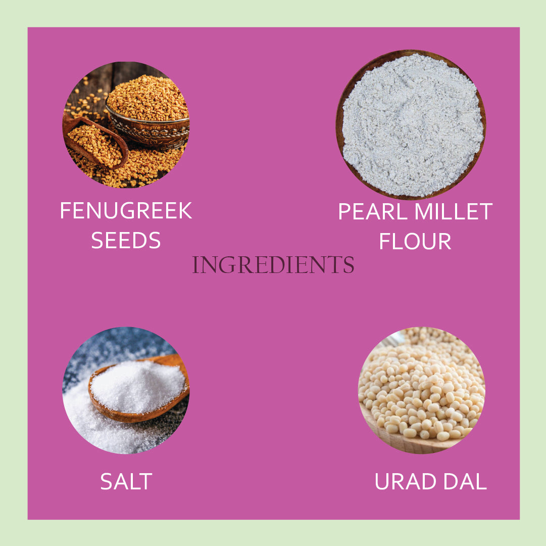 Fenugreek Seeds Pearl Millet Flour Salt Urad dal