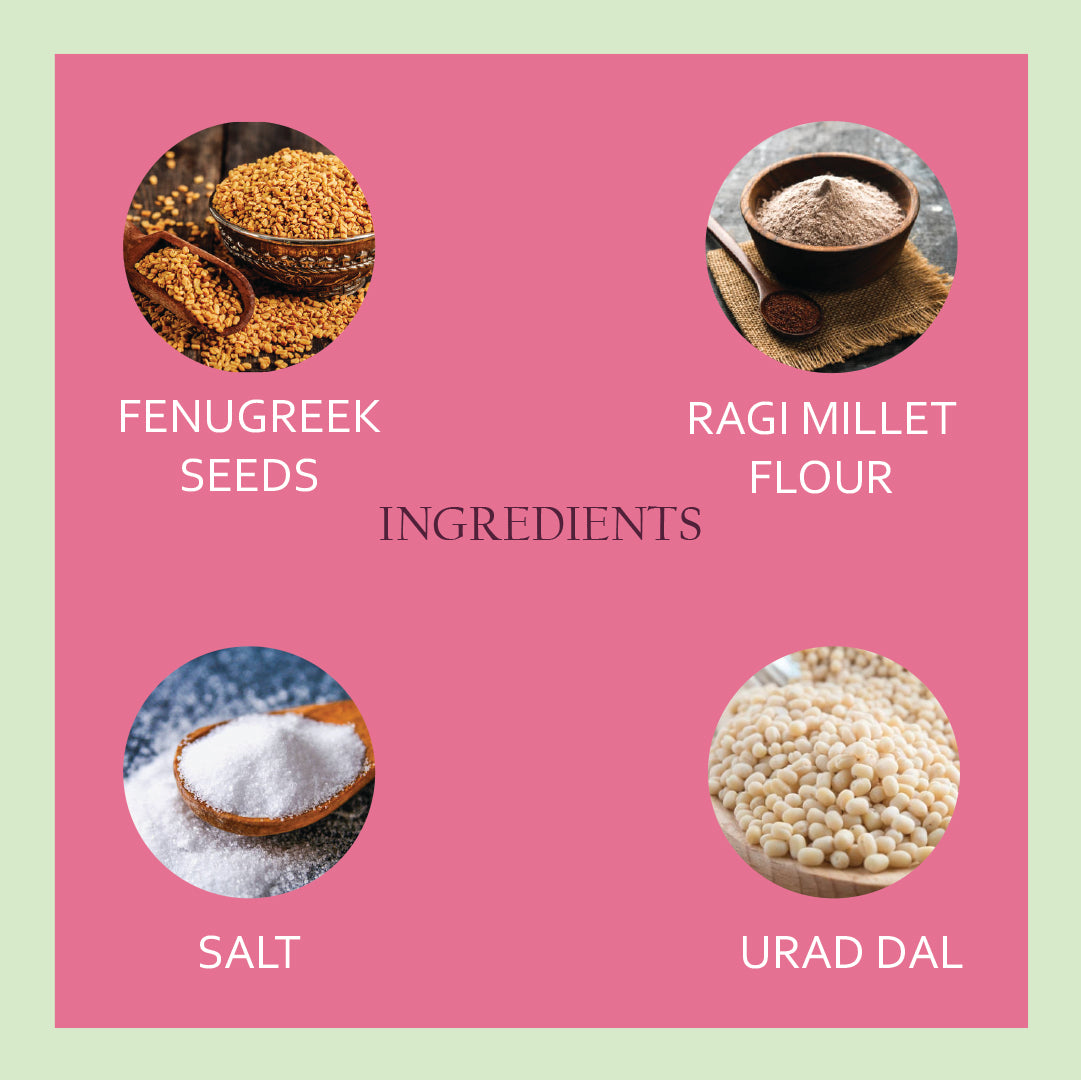 Fenugreek Seeds Ragi Millet Flour Salt Urad dal