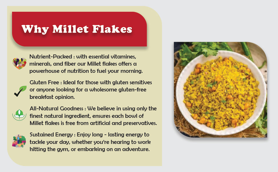 millet flakes Redrice millet flakes organic millet flakes millet poha flakes online pearl millet flakes ragi flakes for weight loss rolled millet flakes