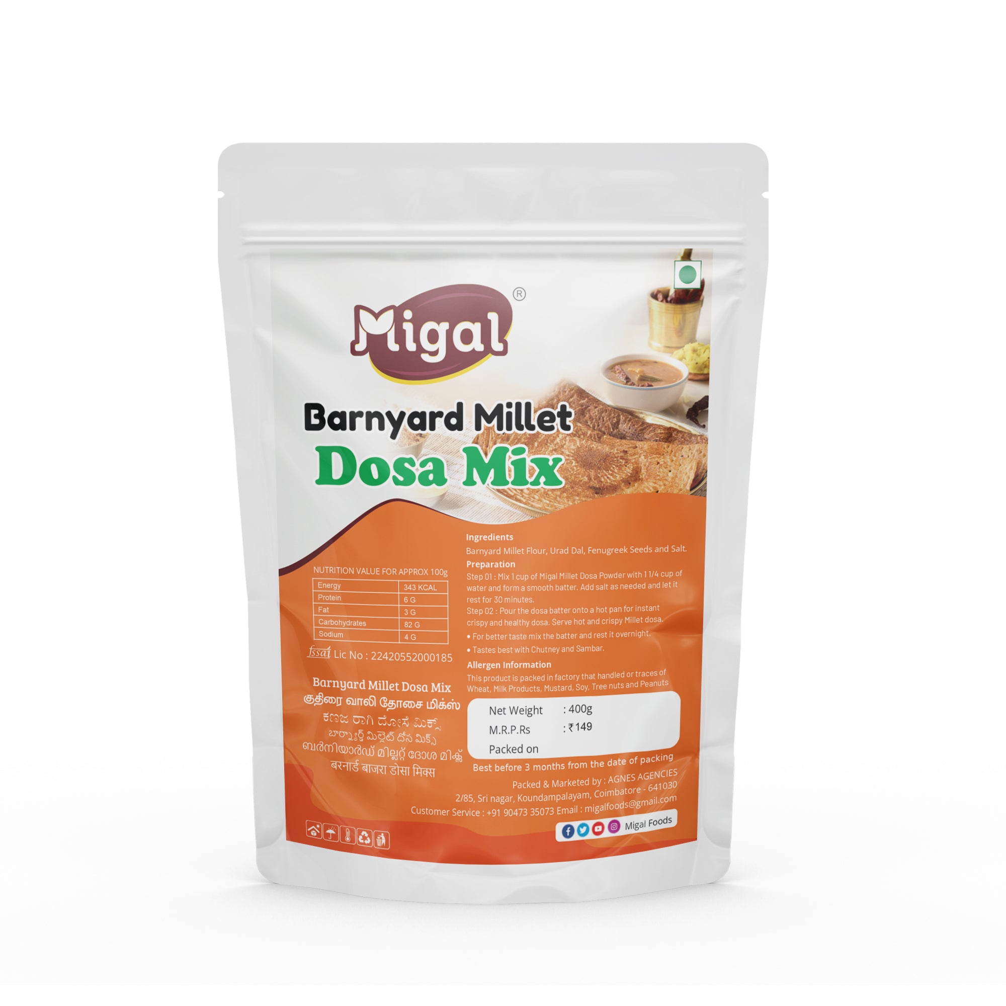millet dosa mix millet dosa batter online instant ragi dosa samai dosa batter samai idli dosa batter multi millet dosa mix mixed millet flour dosa