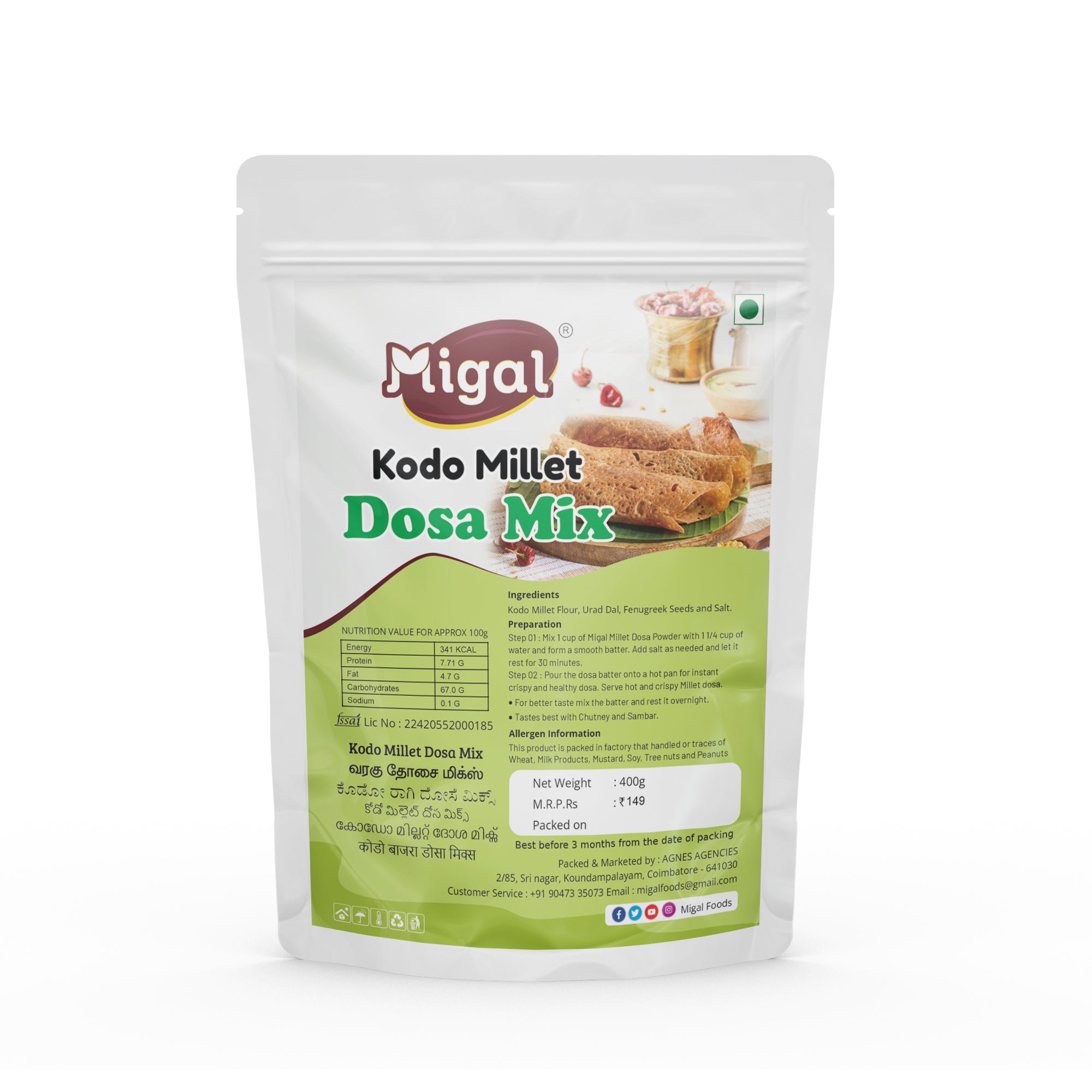 millet dosa mix millet dosa batter online instant ragi dosa samai dosa batter samai idli dosa batter multi millet dosa mix mixed millet flour dosa